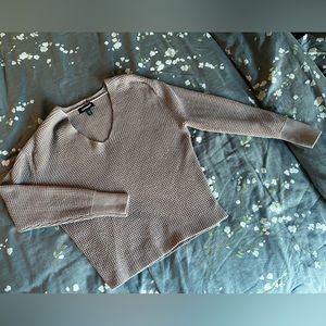 Express | Tan Ribbed Long Sleeve